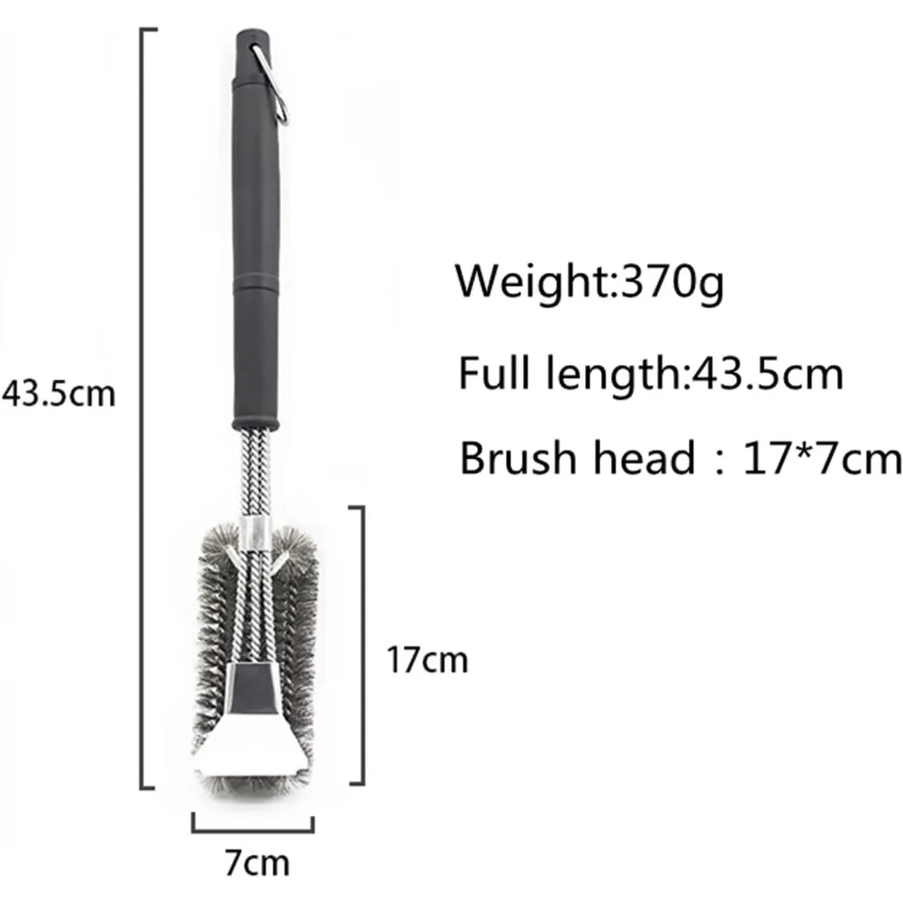 Scraper Three Head Oven, Baking Net, Cleaning Brush, Stainless Barbecue Brush