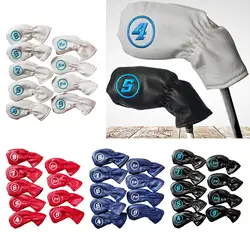 9x Waterproof PU Golf Club Iron Cover Protection Headcover Fits All Brands