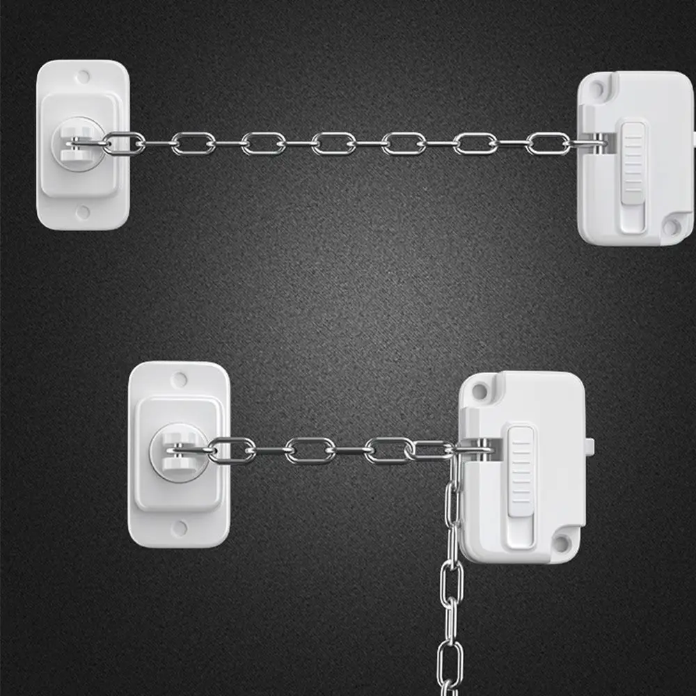 Pragmatic ABS Child Safety Window Chain Stainless Steel Non-marking Adhesive Window Stopper Protection Lock Paste Mobile Door