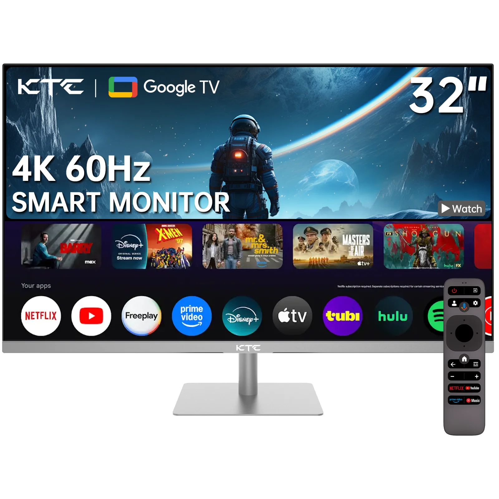 Monitor KTC 32 cale 4K Smart, system Google UHD (3840x2160) Smart Monitor z głośnikami A32Q8
