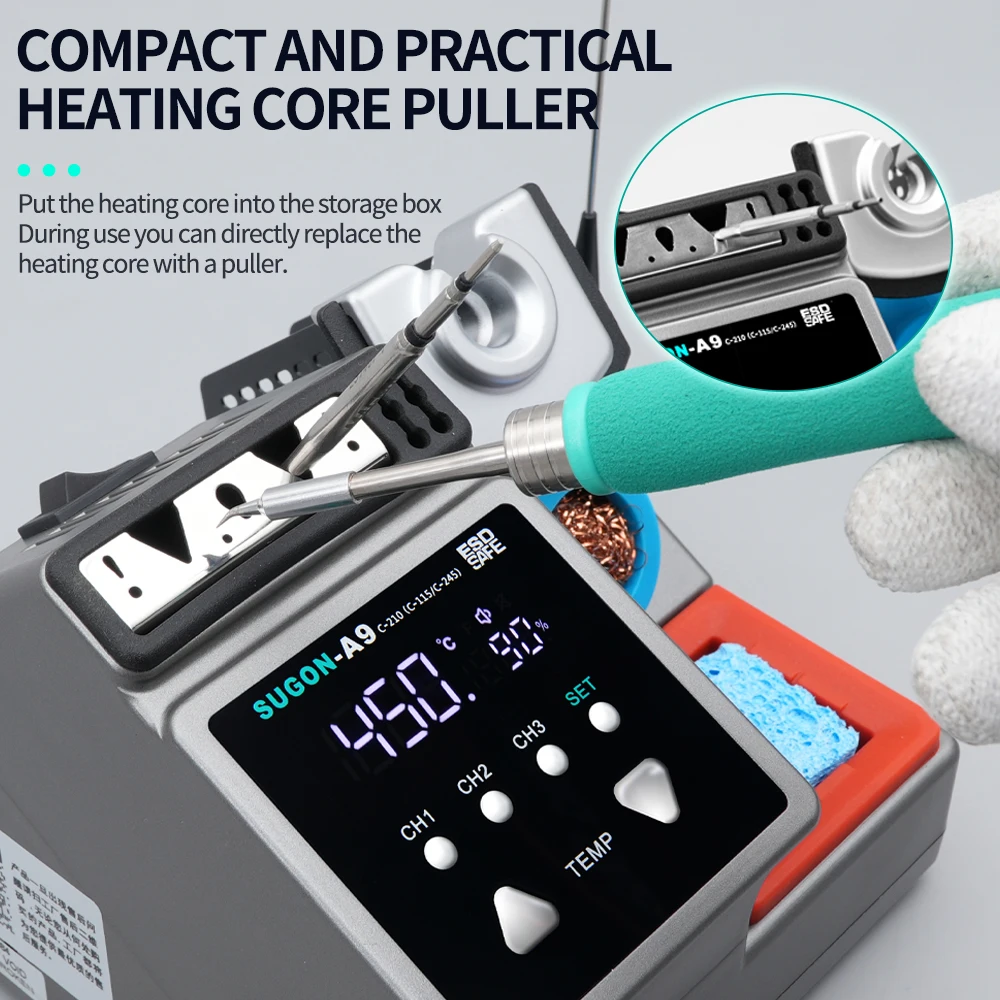 SUGON A9 Soldering Station Compatible With 210/245/115 Handle Welding Repair Station Suitable For Mobile Phone BGA PCB Repair image 5