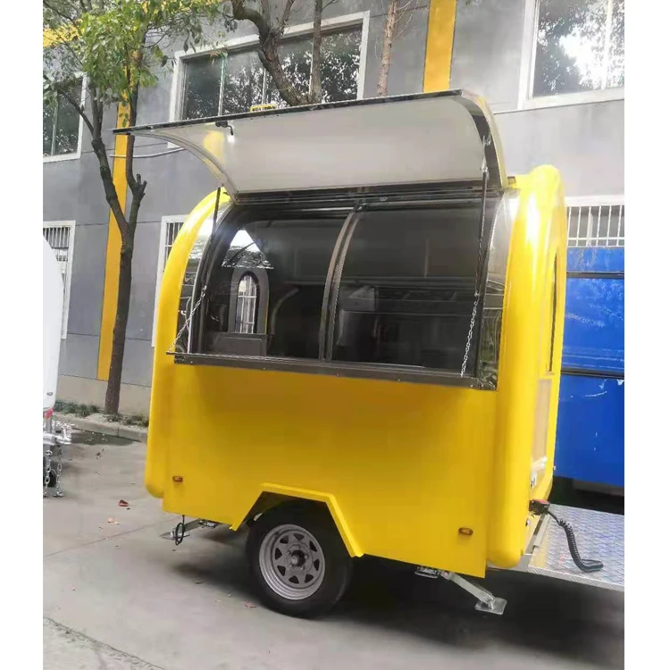 Street Snack Vending Equipment Coffee Food Trailer Hot Dog Carts Trucks Mobile Yellow Green Red White Blue Customized Power Size