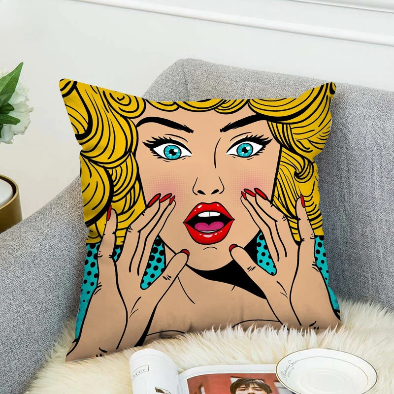 

Pop Art Luxury Pillow Cover Cushion Covers For Bed Pillows Car Sofa 45*45 Decor Home Throw Pillowcase 45x45 Cushions