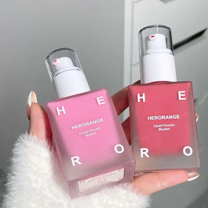 HERORANGE   Colorful skin melting liquid powder blusher essence liquid powder blusher natural and lasting moisturizing 3
