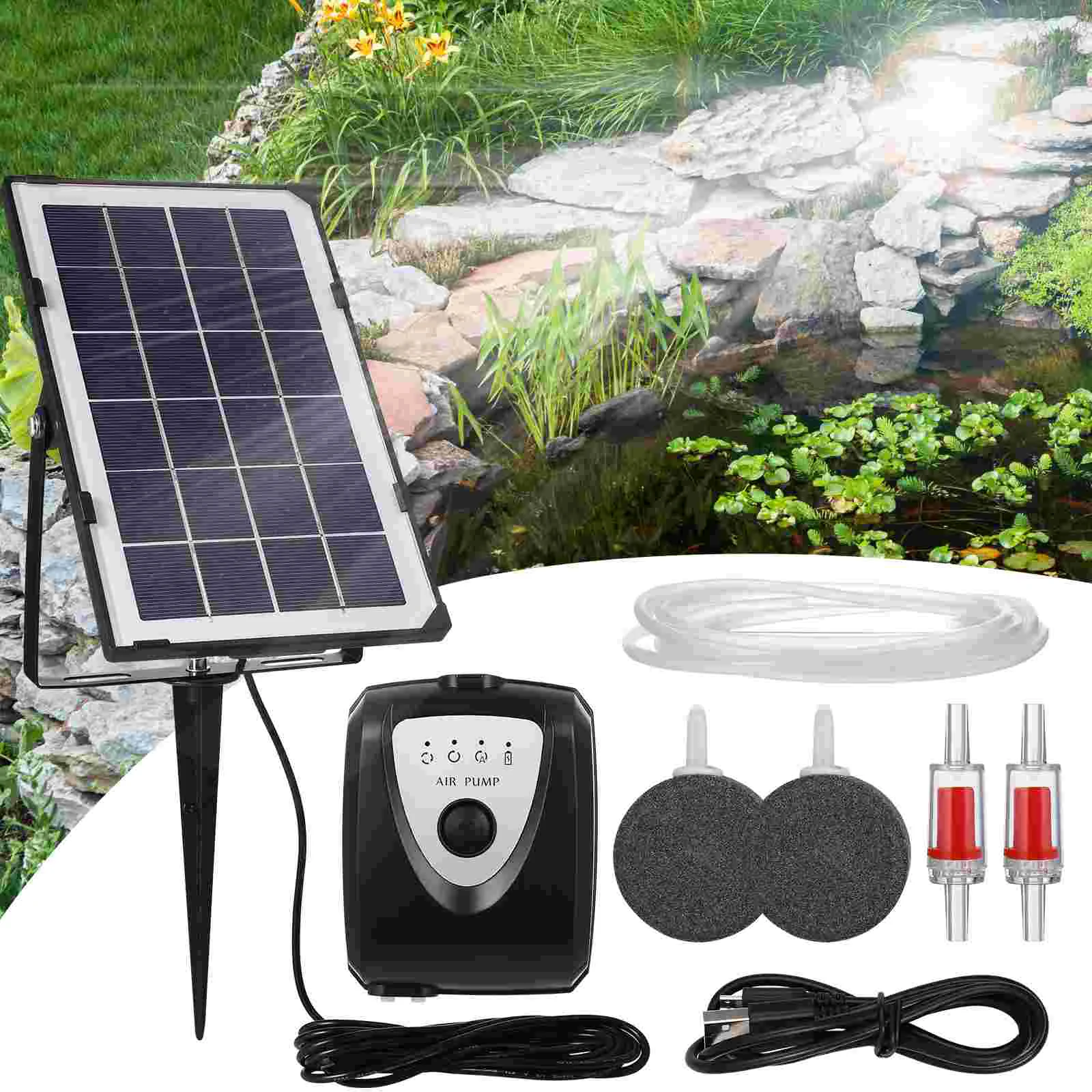 

Pump Water Pump Air Solar Set Solar Pump Aerator Set Oxygenation Equipments For Aquarium Fish Tank Garden Pond