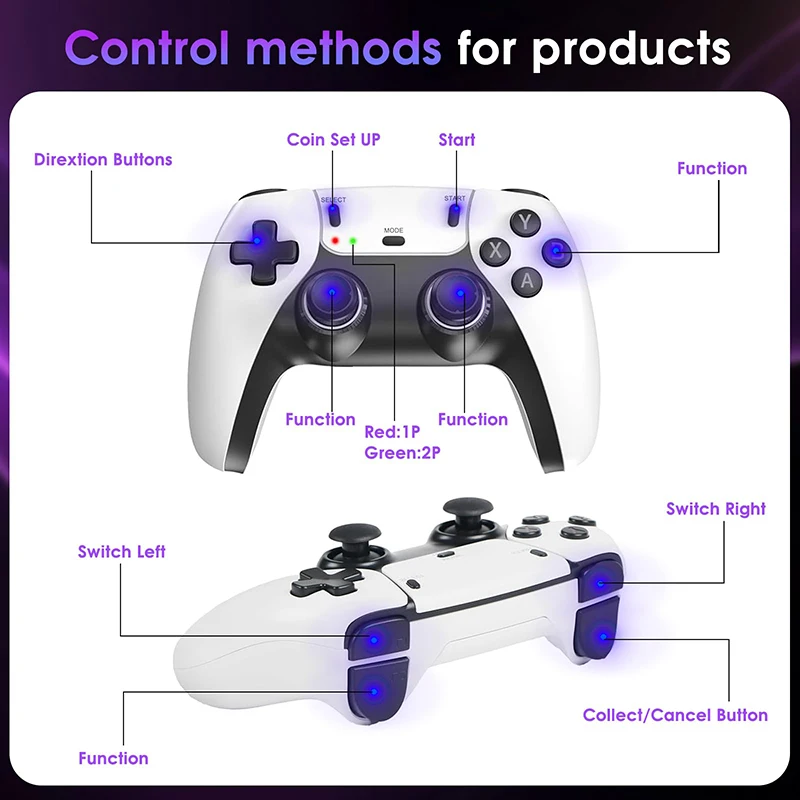 M15 Video Game Console 64G Built in 3/40000 Games New 4K TV Game Stick Wireless Controller Gamepad Retro Handheld Game Console