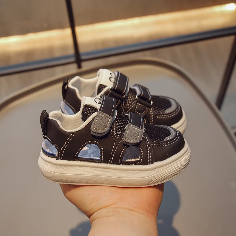 Summer New Single Net Children's Sandals Ultra Light Children's Shoes Boys' Headband Anti Slip Soft Sole Girls' Shoes 725