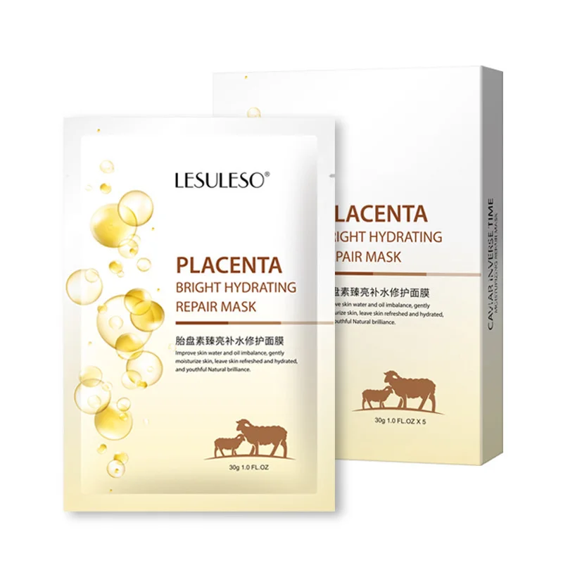 Sheet Mask for face Anti Aging Sheep Placenta Mask Firming Face Mask 10 PCS Anti Aging Active Smooth Skin Mask for Face Women sheep placenta essence firming water emulsion two piece moisturizing skin care brand set moisturizing lotion oil control essence