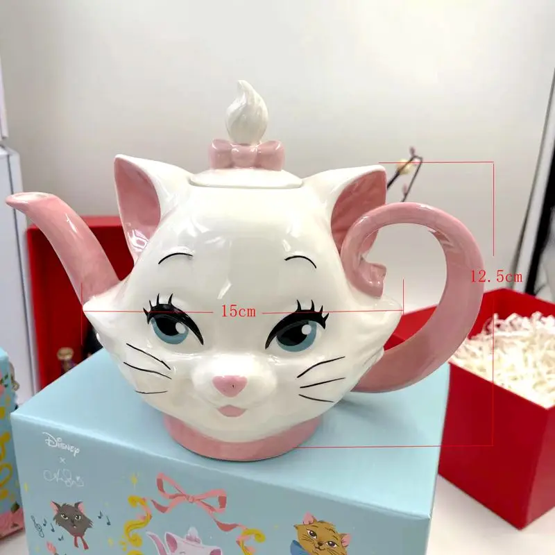 

Прямая чашка для напитков с изображением милой девочки из Диснея, белая Мари-кошка, керамические чашки с Минни-гофей, кофейная кружка с молочной ручкой