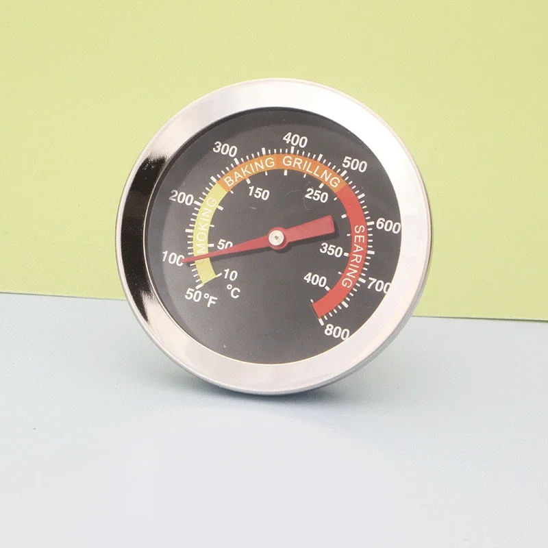 Kitchen Cooking Thermometer Stainless Steel BBQ Grill Thermometer for Oven BBQ Grill with Probe Heat Barbecue 52mm 10℃-400℃