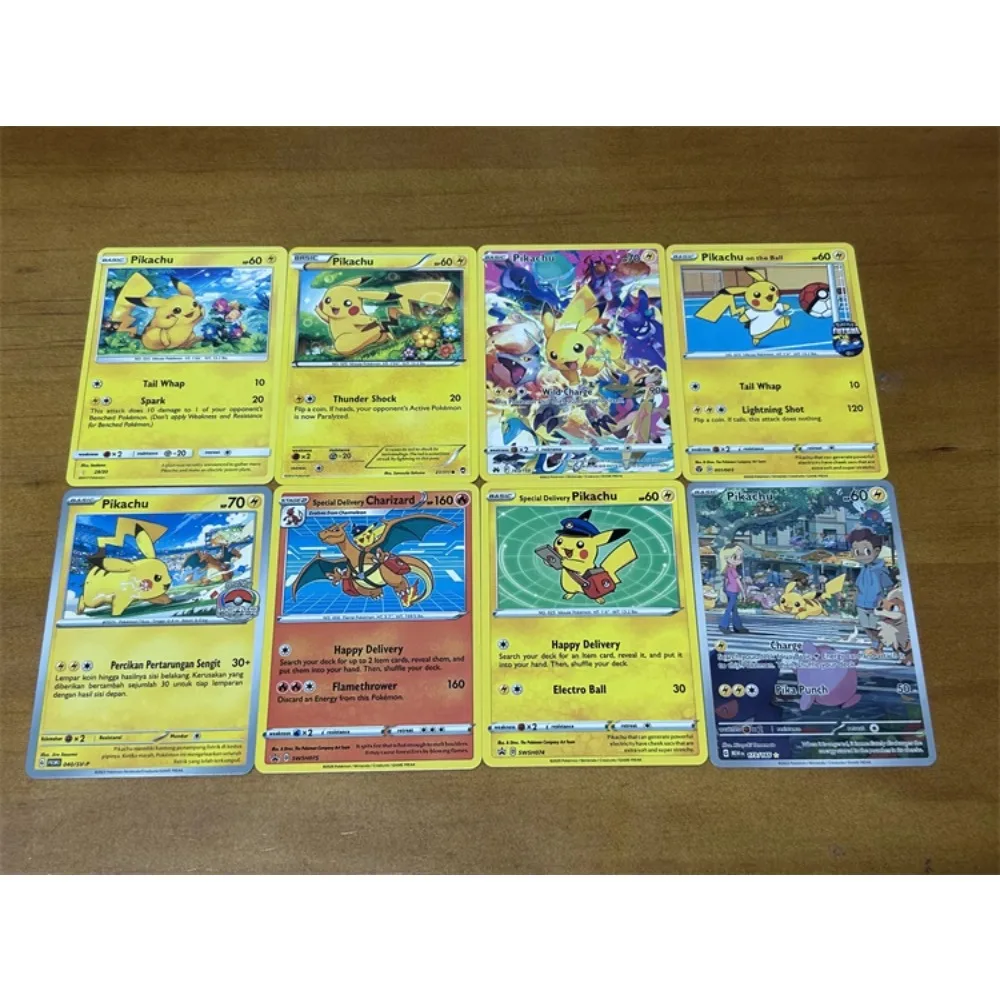 

8Pcs/set DIY PTCG Pokmon Us Version English Pikachu Card Anime Figure Collection Card Toy Gift