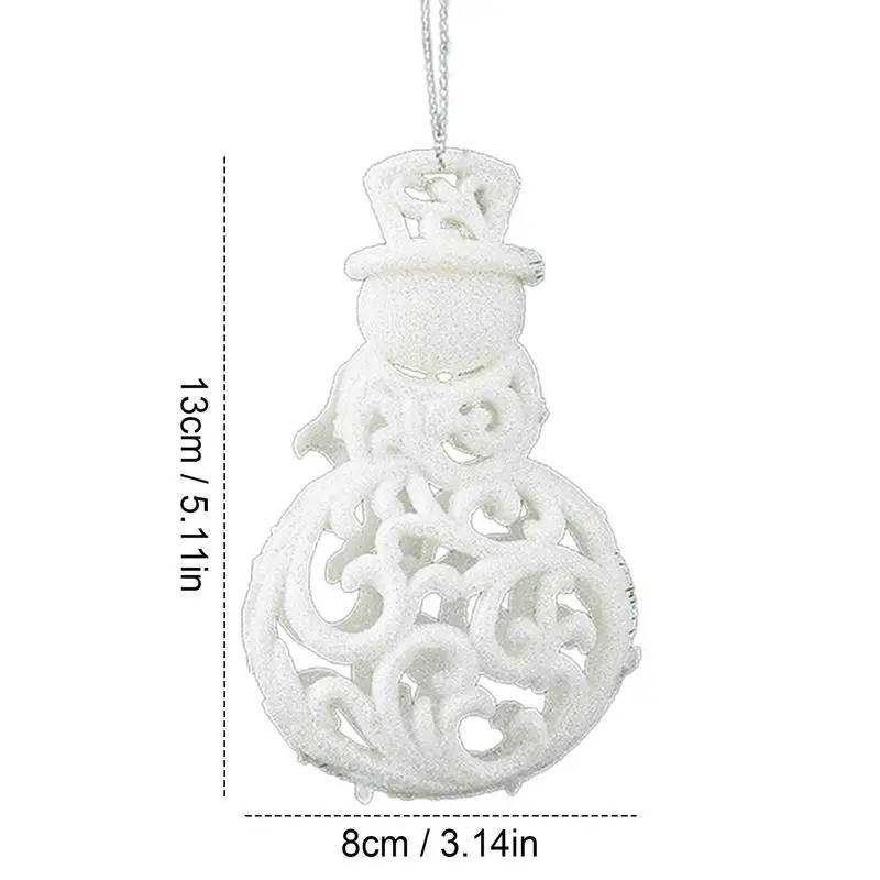 White Christmas Tree Hanging Ornaments Heart Star Bell Shapes Party Decorations Ornament for Christmas Winter Holiday New Year