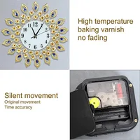 Wall Clocks Crystal Modern Elegant Design with Dial Arabic Numberals Non-Ticking Silent Shining Round Decorative Wall Clocks - Image 5