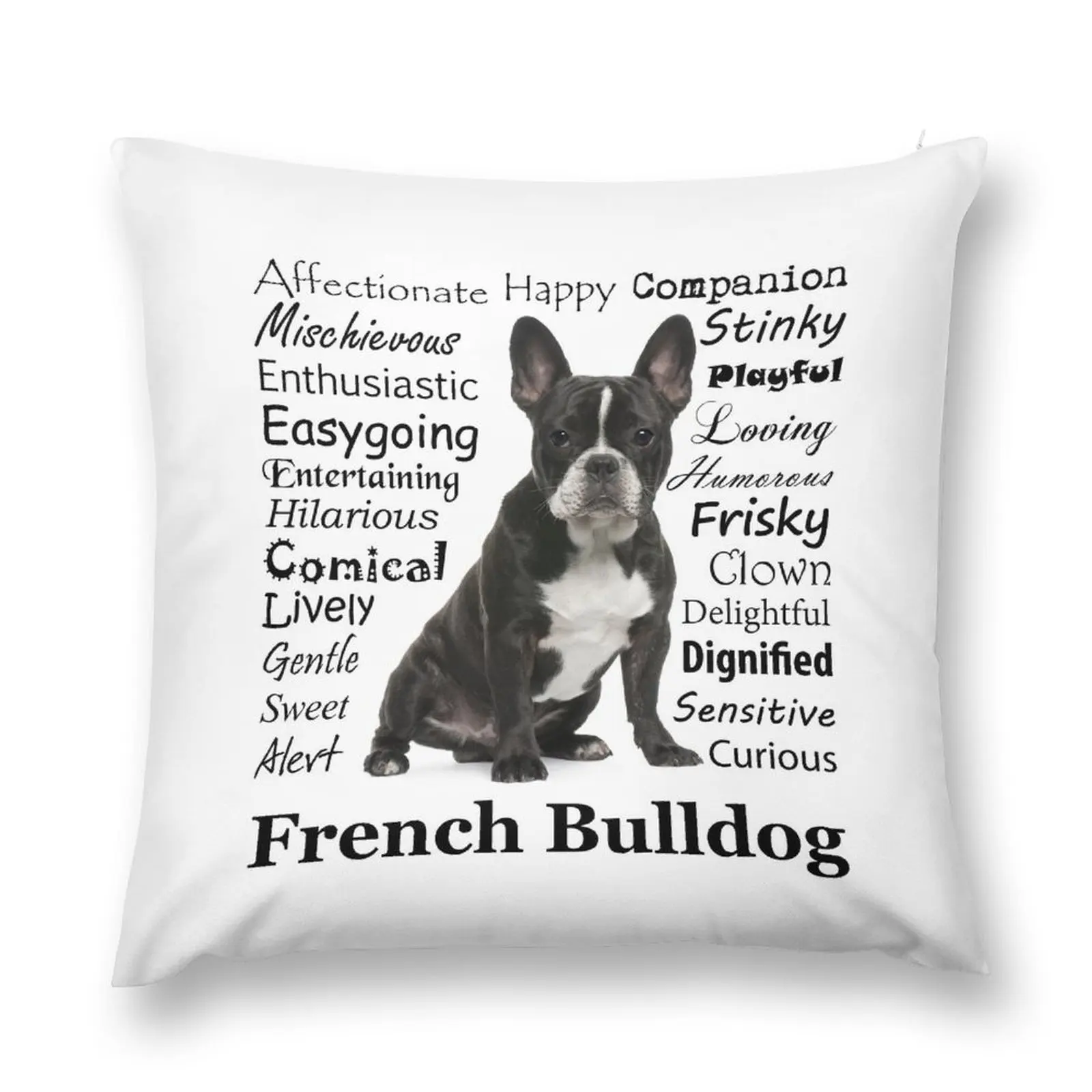 

French Bulldog Traits Throw Pillow christmas decorations 2024 Pillowcases Bed Cushions christmas ornaments 2024