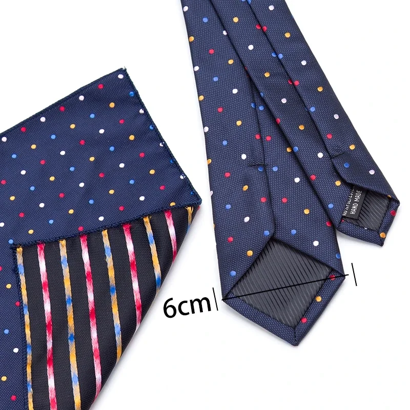 New Paisley Men's Casual Bowtie Tie Set 6cm Skinny Polyester Necktie Pocket Square Suit Designer Business Wedding Party Slim Tie