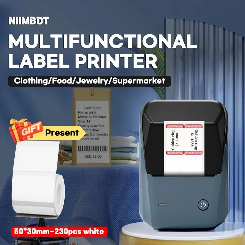 Niimbot B1 Stampante Per Etichette Portatile Mini Stampante Adesiva Autoadesiva Termica Stampante Per Etichette Adesive Per Etichette Uv Prezzo Tag Ta