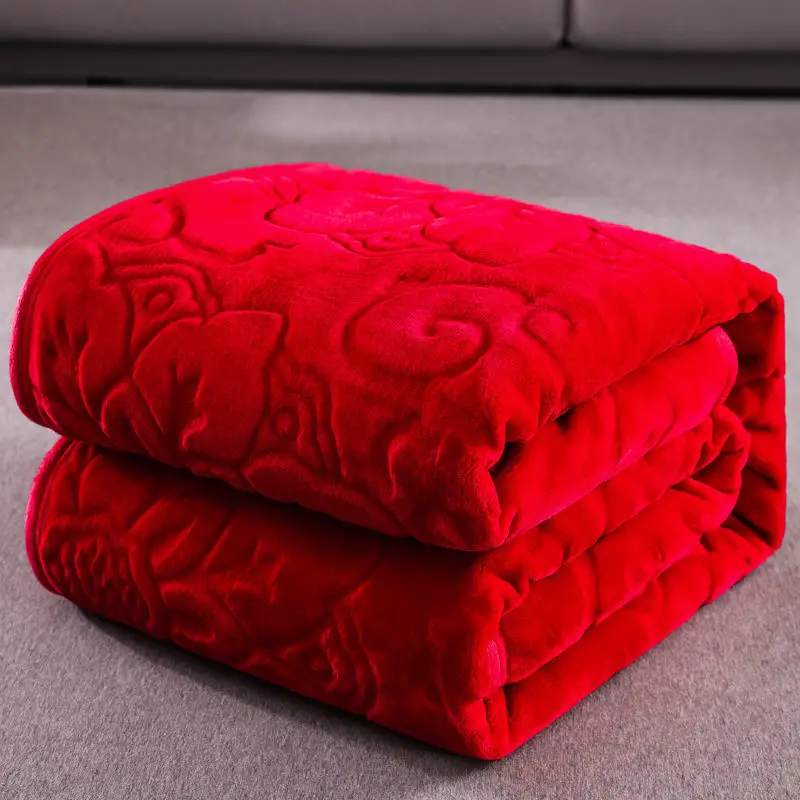 

Warm Winter Blanket New Jacquard Fleece Blanket For Sofa Bed Cover Fluffy Soft Blankets And Throws Bedspread on the bed