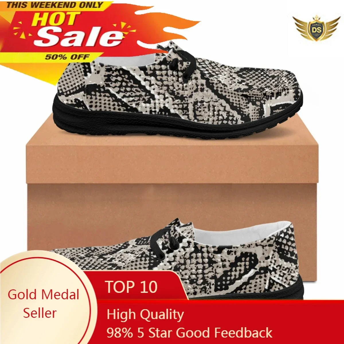 Men's Fashion Trend Casual Flat Shoes New Snakeskin Pattern Classic Loafers For Male Summer Comfortable Dude Shoes