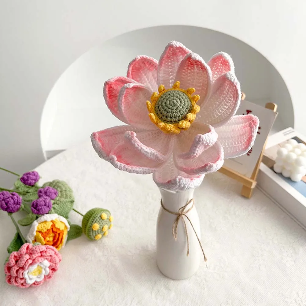 Crocheted Handmade Artificial Flower Finished Product Simulated Flower Wedding Venues Handmade Crocheted Hotels 6
