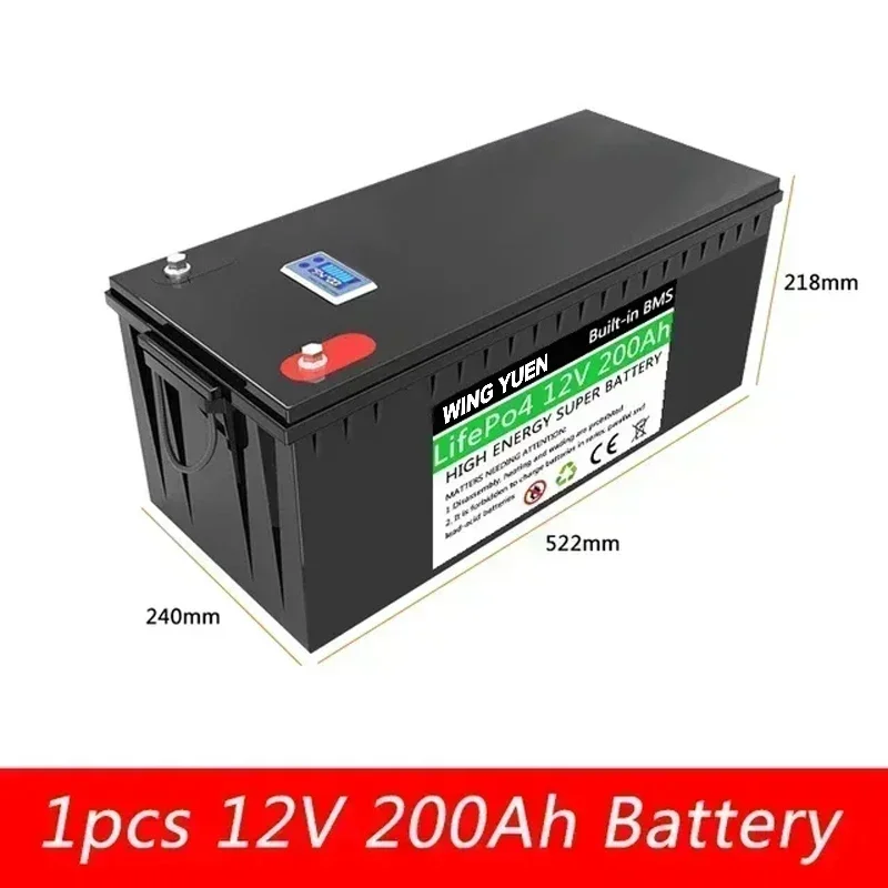 12V 24V 200AH  lifepo4 baterie vestavěný BMS pro solární energie systém RV táborníci golf vozík off-road solární hluboká pracovní oběh