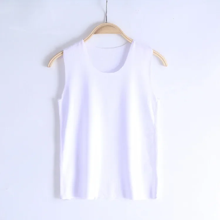 Kids Boys Girls Tank Tops Silk Summer Tops 2024 New Arrival Children Underwear Kids Singlets Pink Blue Solid Sleeveless T-shirts 3