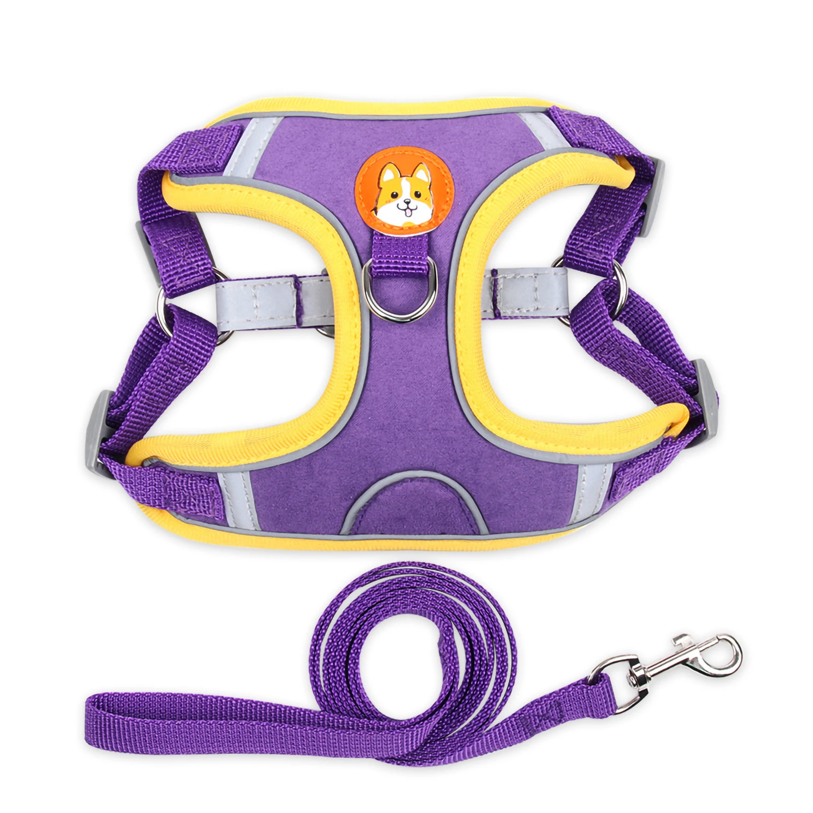 

Pet Reflective Dog Harness Small Dog Adjustable Puppy Harness Vest Dog Teddy Koki Outdoor Walking Lead Leash Cat Chest Strap