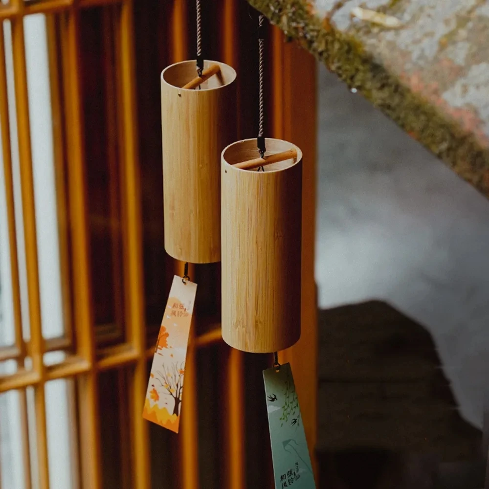 Bamboo Wind Chimes Bamboo Windchime Windbell Craft for Outdoor Garden Patio Home Decoration Zen Meditation Relaxation Chord bamboo wind chimes,meditation chimes