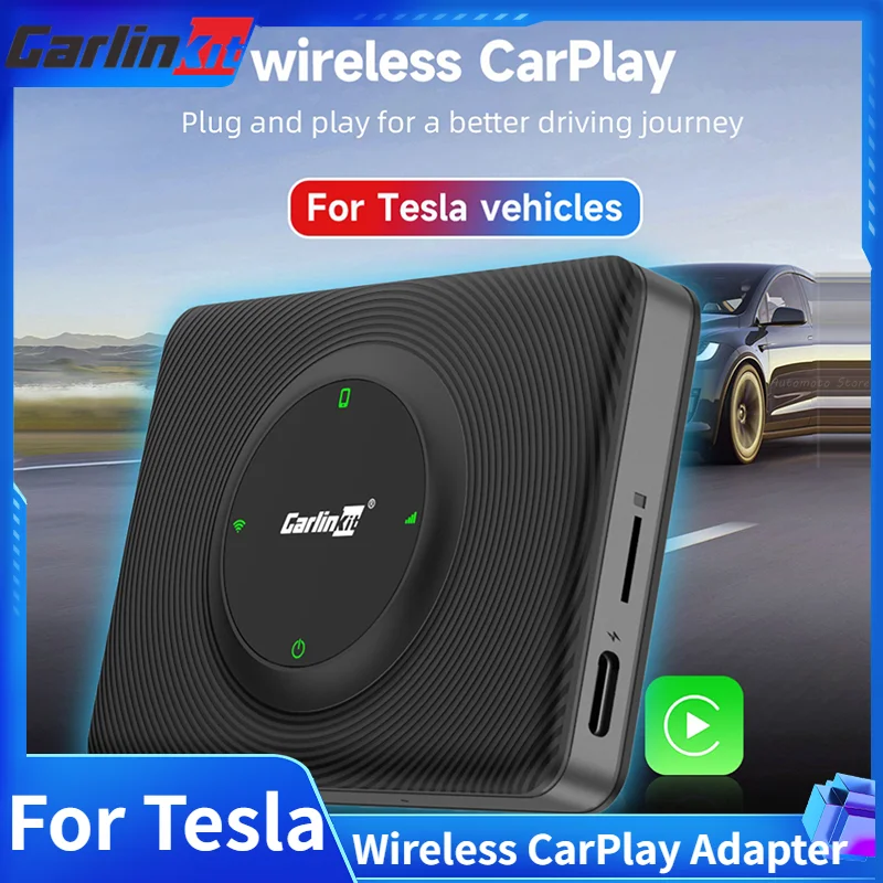 

T2C Carlinkit Wireless CarPlay Adapter for Tesla Car Play Wireless Box Dongle for Model 3 Model Y S X for iOS 10 and above