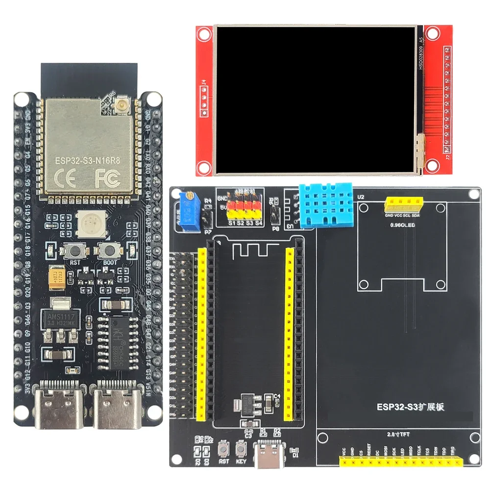 ตัวเลือกสินค้า บอร์ดพัฒนา ESP32-S3 พร้อมหน้าจอ TFT LCD