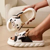 Cute Cartoon Cow Unisex Linen Slippers Spring Summer Slides Mule Men And Women Home Shoes Non-slip Flip Flops For Four Seasons 2