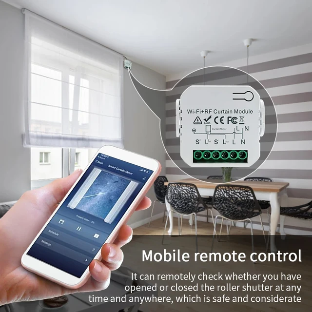 Tuya Smart WiFi Curtain Switch Blind Rolling Shutter RF433MHz Remote Control For Smart Life App Support Google Home Alexa 5