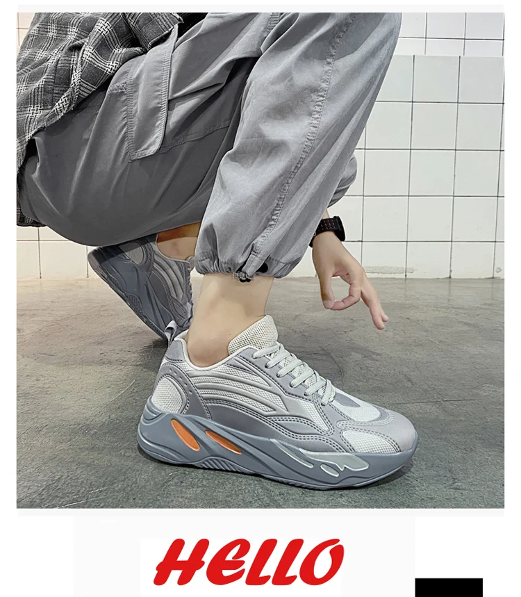 Mode maille décontracté Lac-up hommes léger vulcaniser chaussure marche baskets homme course chaussures de sport_voghion.com