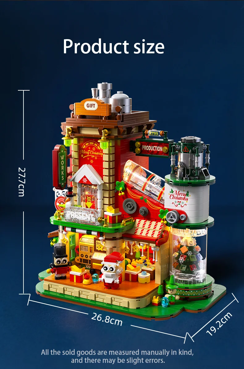Weihnachtsbau-Bausteine-Set, 2782-teilig, Geschenke, Fabrik, DIY, Ornament, Modell, Lernspielzeug, Weihnachtsgeschenke für Kinder – Detail 13