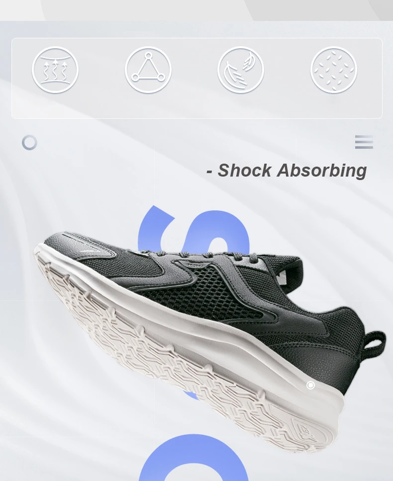 Description Picture 4 of itemXtep Sports Shoes Men's Mesh Breathable Running Shoes Winter Marathon Black White Men's Sports Shoes Sneakers Man 879119110110