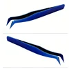New Arrival Blue Professional High Quality Eyelash Extension Tweezers Stainless Steel Anti-Shake Tweezers with Plastic Bottle 6