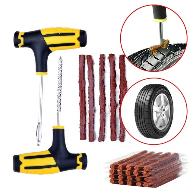 Auto Reifen Reparatur Werkzeug mit Gummi Streifen Tubeless Reifen Punktion  Beschlag Stecker Set für Lkw Motorrad Auto Zubehör - AliExpress