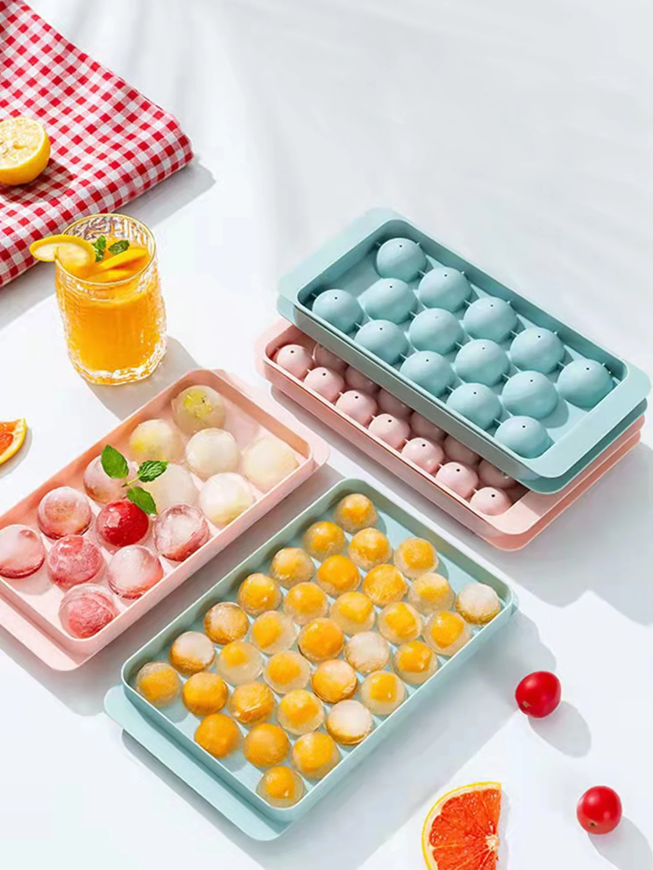 Ice Mold Tray Ice Box Cute Round Ball Ice Cube Mold Reusable Silicone Ice  Cube Mold with Lid Small Ice Spherical Mold Cube Tray - AliExpress