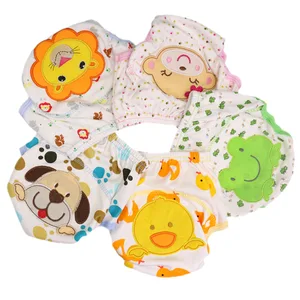 2024 Baby Diaper Pants Soft Cotton Study Bags Washable Waterproof Breathable Pull Embroidered Cloth Diapers Cartoon