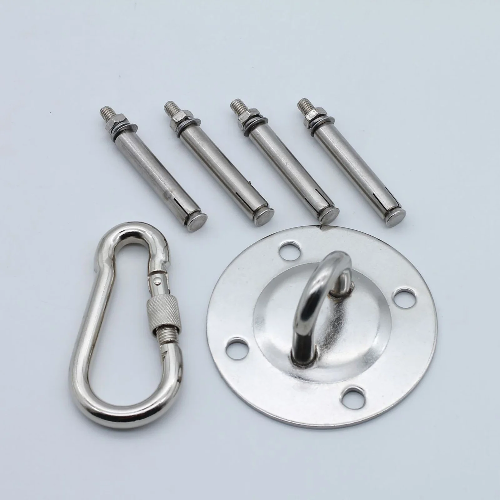 2 Set Gancio per Altalena Amaca per Sospensione in Ferro Resistente Gancio per Sedia Sospesa Piastra Fissa Capacità 992 Libbre Supporto per Soffitto Appeso per Interni