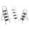 US 4-step ladder with anti slip wide pedals, convenient handle for household use, gray- 2