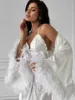 104272-eb4cc0.jpg Robe de mariée élégante en plumes pour femme, kimono, peignoir, robe de chambre sexy en rayonne, nouvelle collection d'été, vêtements de nuit, lingerie