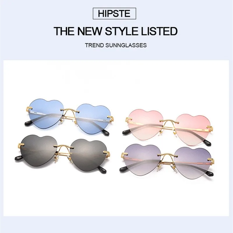 

Funny Sunglasses Eyeglasses Heart Shape Sun Glasses Pentagram Eyewear Rimless Heart Lense Party Decorative Glasses Driver Goggle