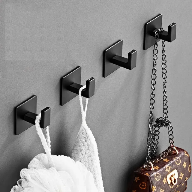 Crochet mural adhésif fort, autocollant, porte-manteau suspendu, cintre pour vêtements, crochet pour Robe de douche, cuisine, salle de bains, porte-serviettes, 1 à 4 pièces 2
