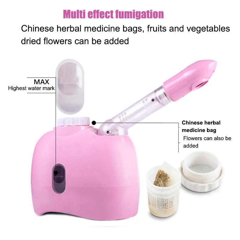 Nano Ionic Hot Mist Face Steamer Mist Humidifier Atomizer Herbal Sprayer for Face Pore Clean Moisturizing Skin Reduce Wrinkles