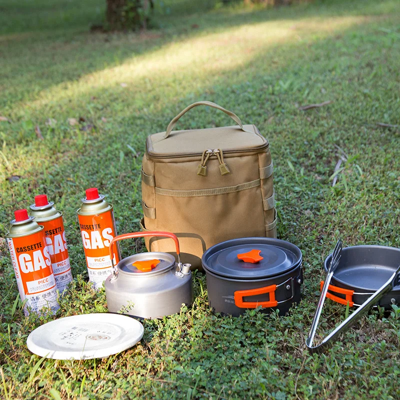 Outdoor Camping Storage Bag Picnic Bag Picnic Hiking Meal Large Capacity Storage Lamp Tableware Camping Supplies
