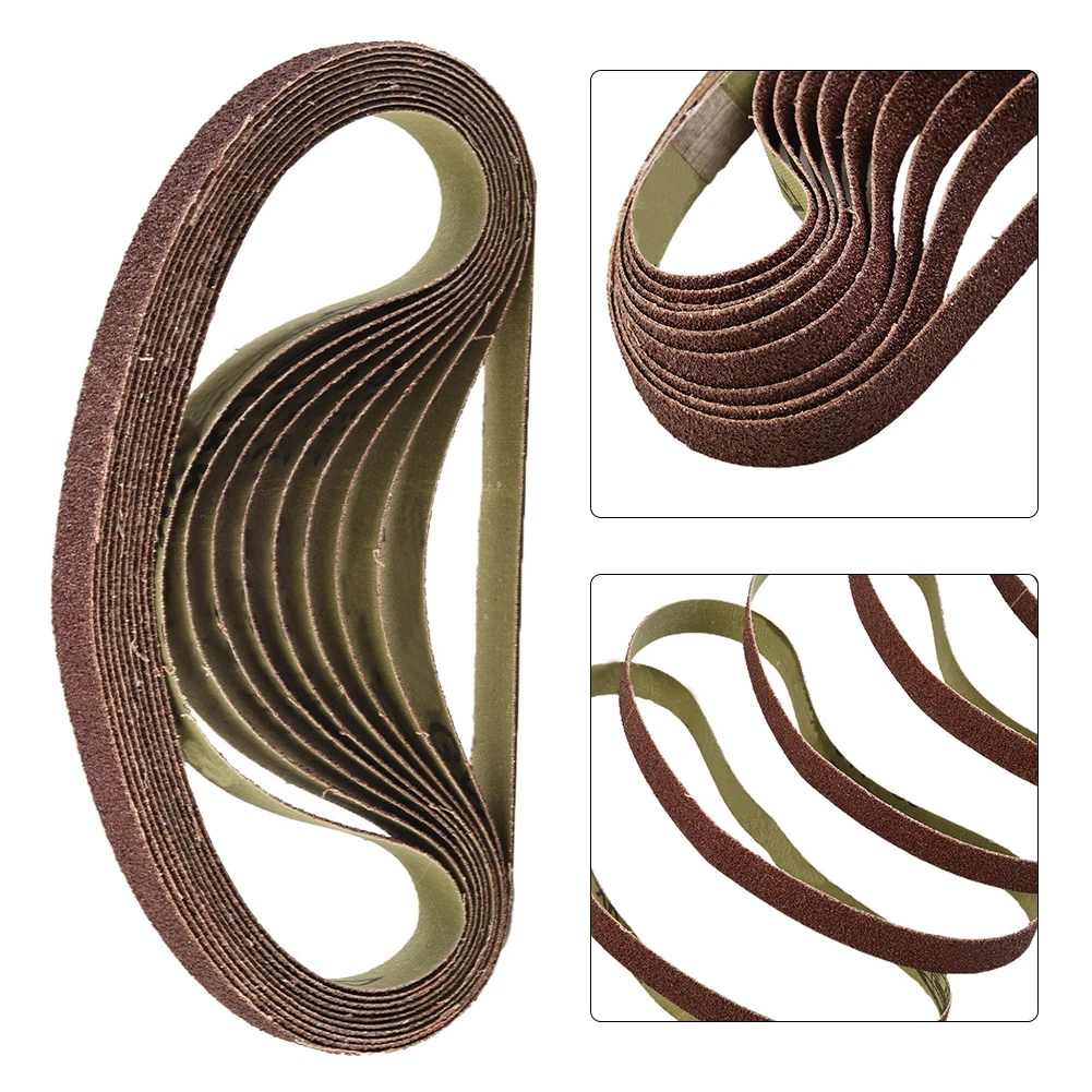 Sanding Belts 60-600-Grit Abrasive Bands For 15x452 Mm M10 Sanders File Sanders Belt Wood Soft Metal Polishing 10 PCS/Set electric sander belt sander sanding paper cordless sander pneumatic sander