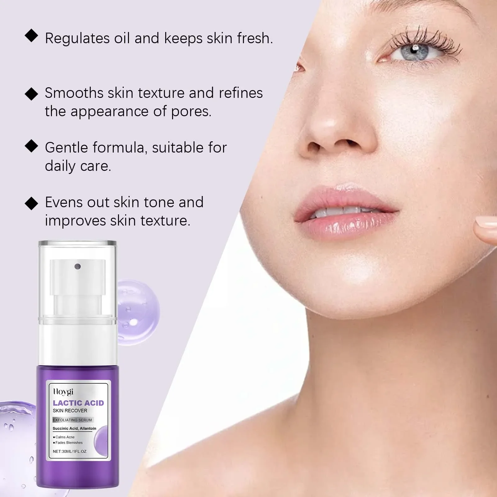 Exfoliating Serum Anti Acne Reliece Dryness Shrink Pores Remove Dead Skin Brightening Lactic Acid Serum Nourishing Face Essence 3