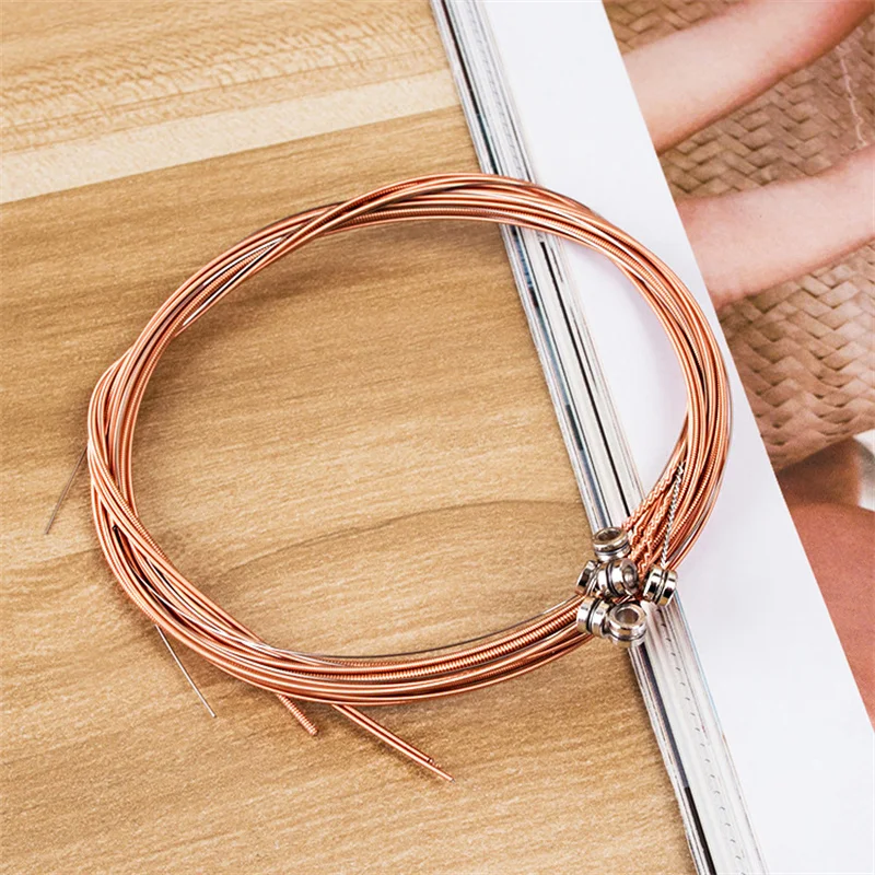 Pure Copper Strings 1-6 6pcs Classical Guitar Strings Steel Wire Acoustic Folk Ukulele Guitar Parts Accessories electric guitar strings acoustic guitar strings classical guitar strings guitar accessories