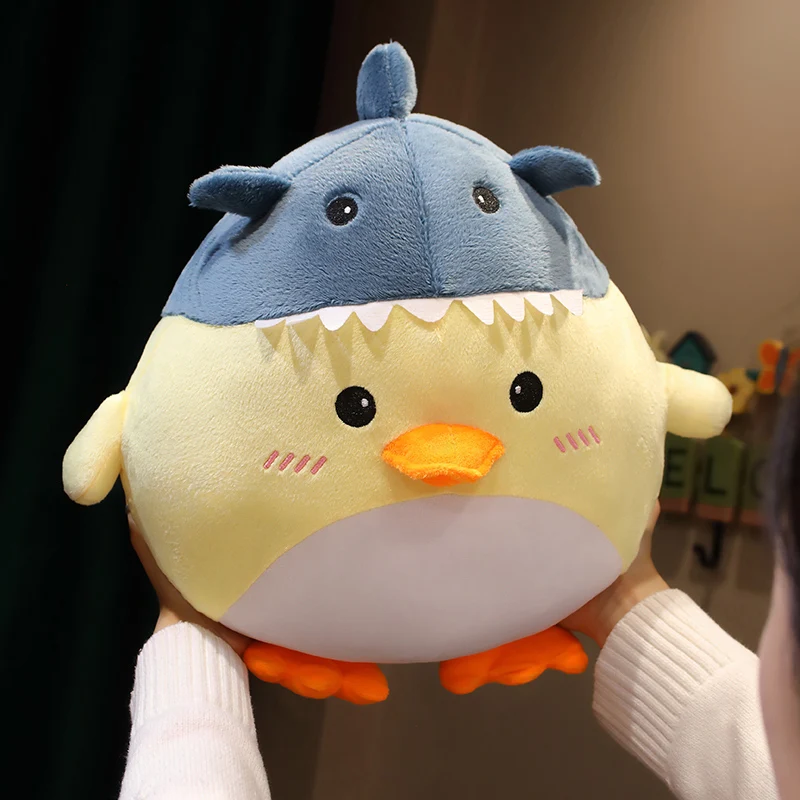 

Kawaii Creative Fat Round Shark Duck Plush Throw Pillow Doll Soft Stuffed Animals Cartoon Sofa Cushion Toys Kids Girls Xmas Gift