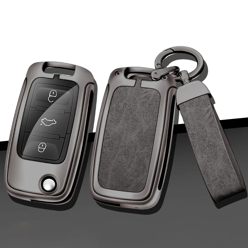 Leder Auto Schlüssel Fall Abdeckung Shell Für Volkswagen VW Polo Golf Passat Tiguan Käfer Caddy T5 Up Eos Skoda Octavia Sitz Leon Altea – Detail 7